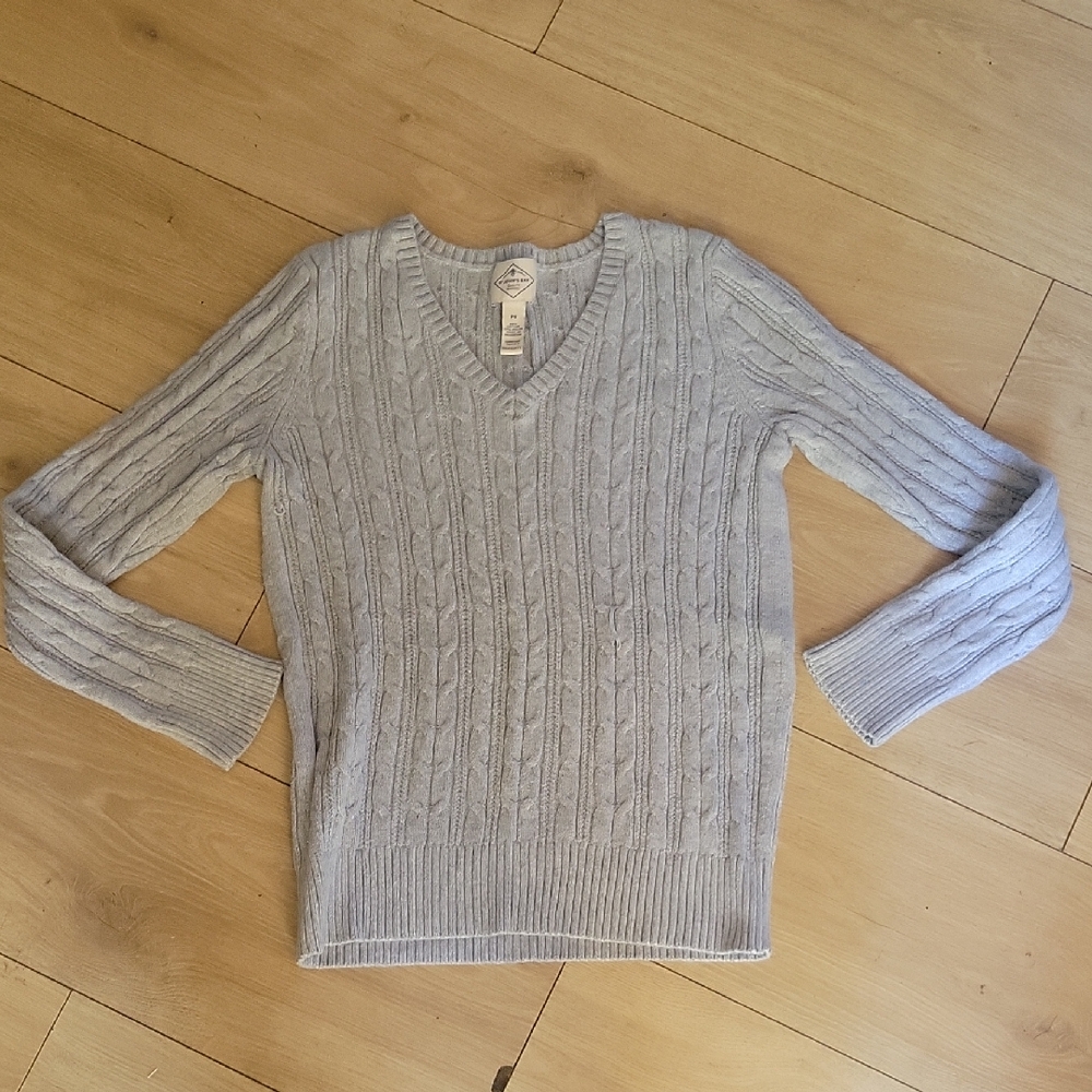 St. John's Bay Heather Gray V-Neck Sweater